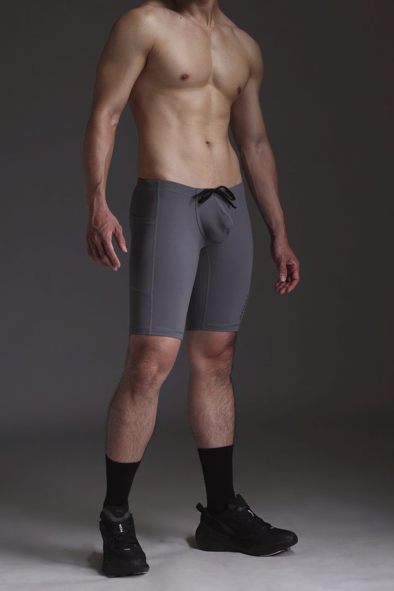 OTH3R 3D Pouch Compression Half Tights GRIP 28 Charcoal