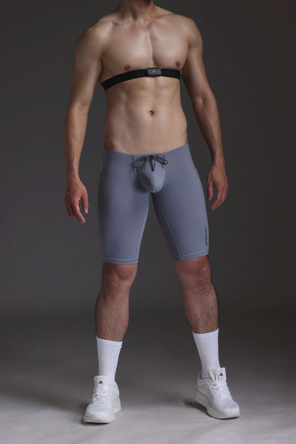 3D Pouch Compression Half Tights Drawstring Waistband 28cm